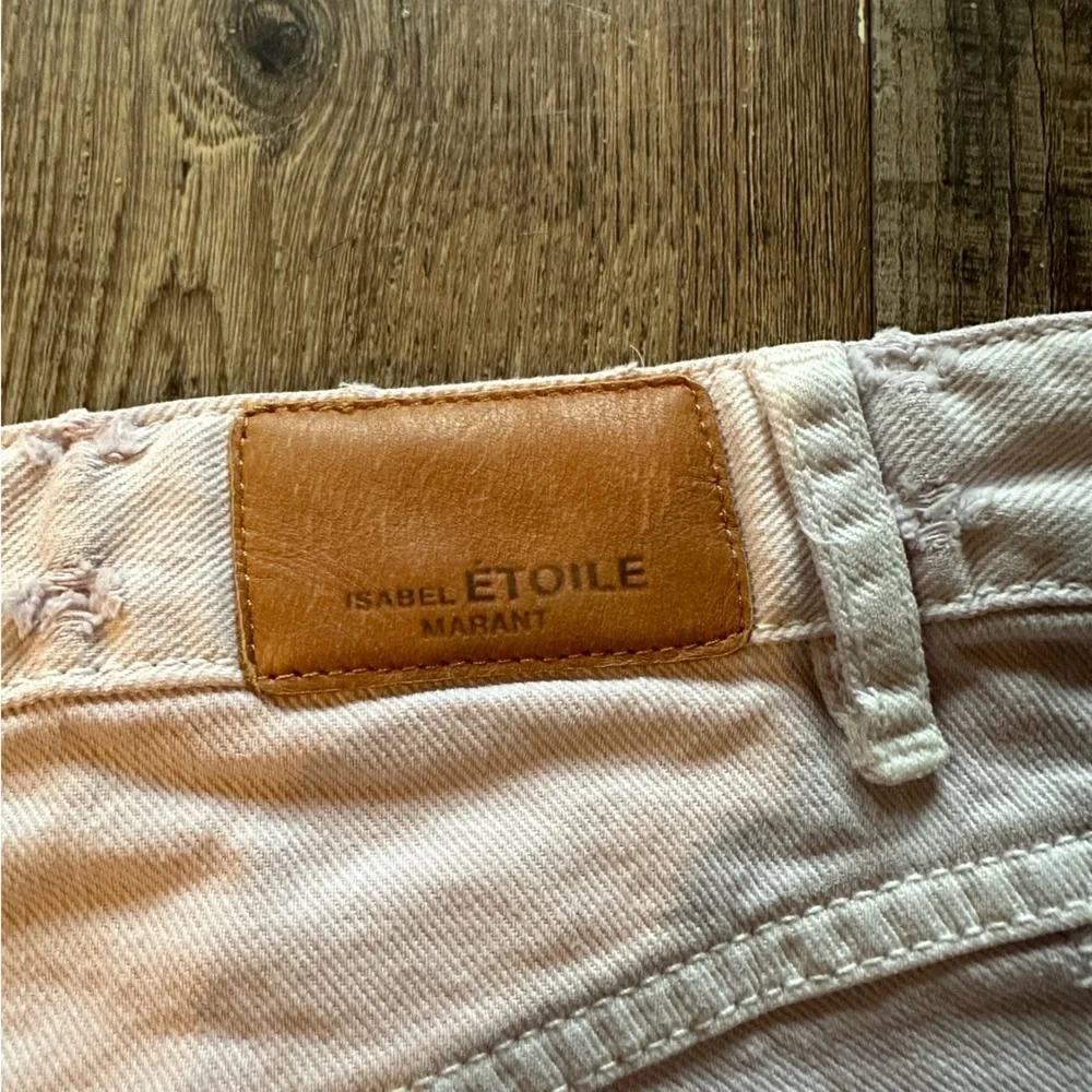 ISABEL MARANT Lesia Frayed Perforated Denim Shorts Lavender Size 36 or USA 4 - Picture 8 of 8